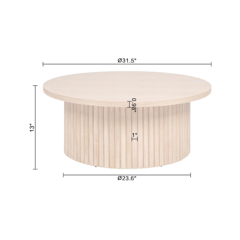 Table basse cannelée à profil bas