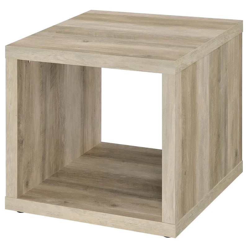 Table d'appoint, étagère carrée cubique, 58 cm, marron clair