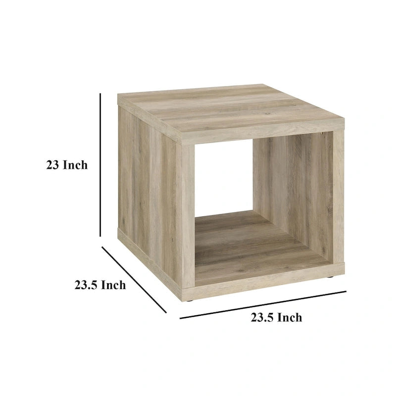Table d'appoint, étagère carrée cubique, 58 cm, marron clair