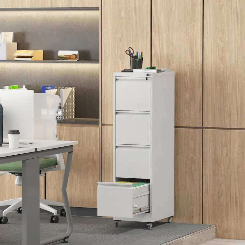 Classeur métallique verrouillable polyvalent avec roulettes pour la maison et le bureau