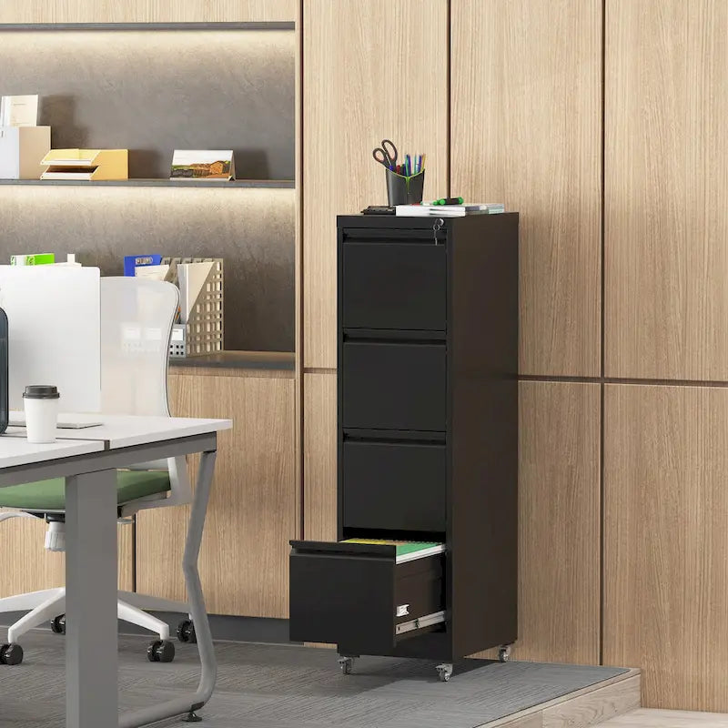 Classeur métallique verrouillable polyvalent avec roulettes pour la maison et le bureau