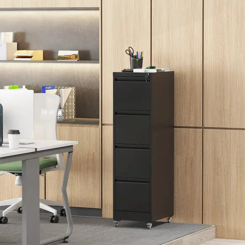 Classeur métallique verrouillable polyvalent avec roulettes pour la maison et le bureau