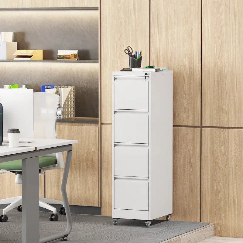 Classeur métallique verrouillable polyvalent avec roulettes pour la maison et le bureau