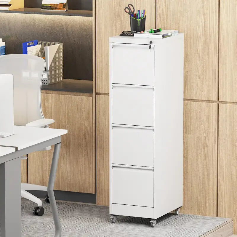 Classeur métallique verrouillable polyvalent avec roulettes pour la maison et le bureau