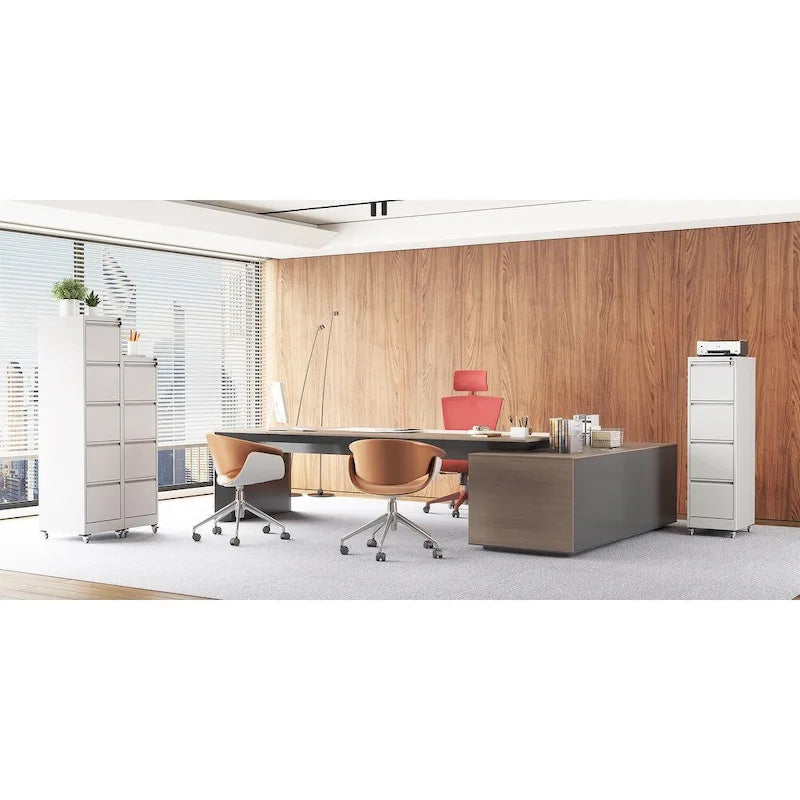 Classeur métallique verrouillable polyvalent avec roulettes pour la maison et le bureau