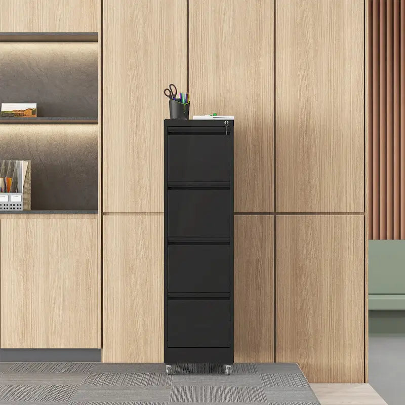 Classeur métallique verrouillable polyvalent avec roulettes pour la maison et le bureau