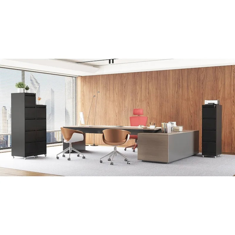 Classeur métallique verrouillable polyvalent avec roulettes pour la maison et le bureau