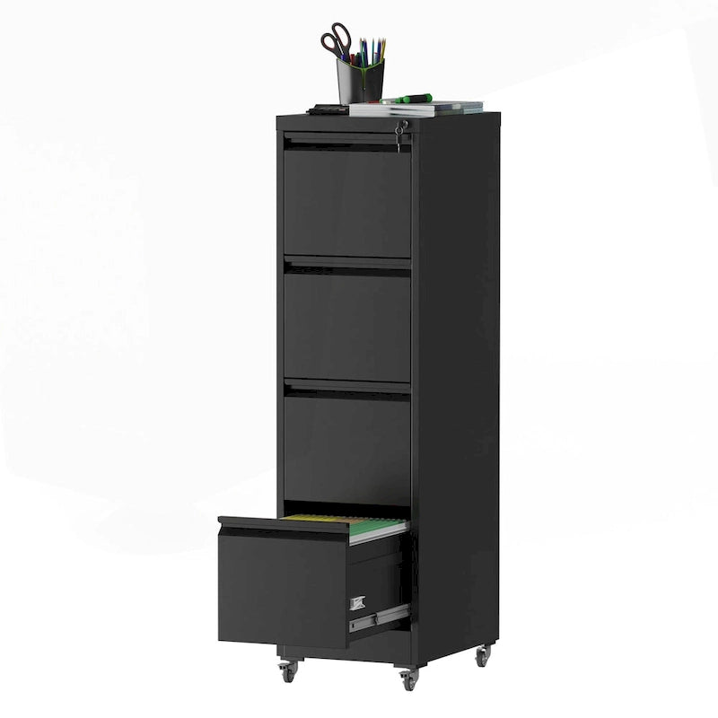 Classeur métallique verrouillable polyvalent avec roulettes pour la maison et le bureau