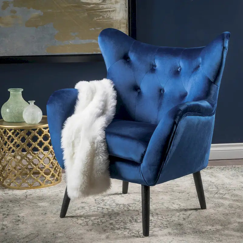 34.25 Fauteuil club en velours