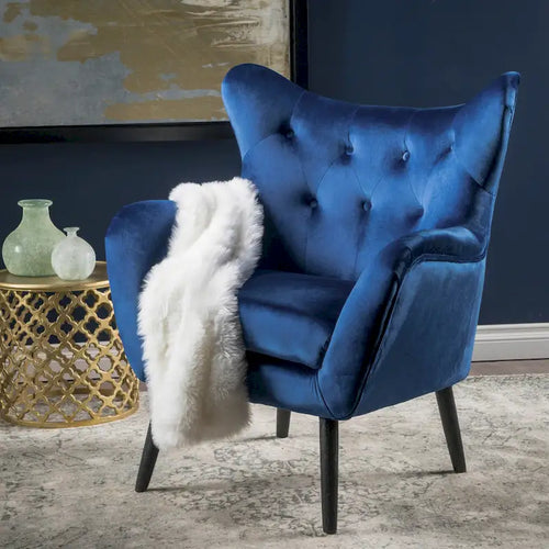 34.25 Fauteuil club en velours