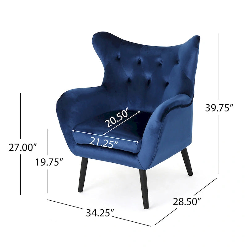 34.25 Fauteuil club en velours