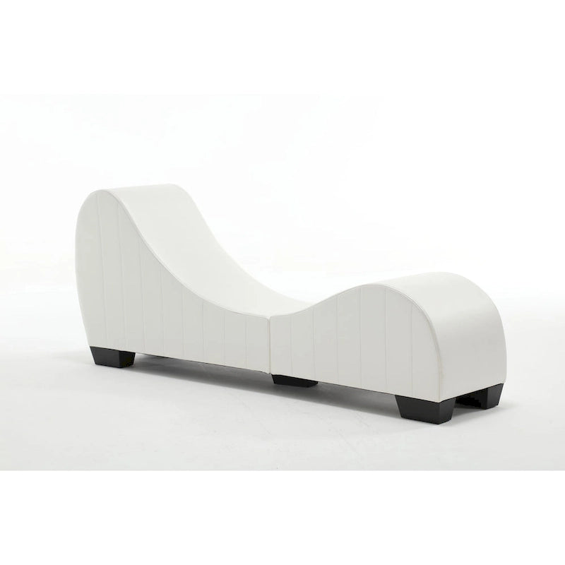 Chaise longue de yoga incurvée en similicuir moderne – 13.78 x 62.20 x 25.79