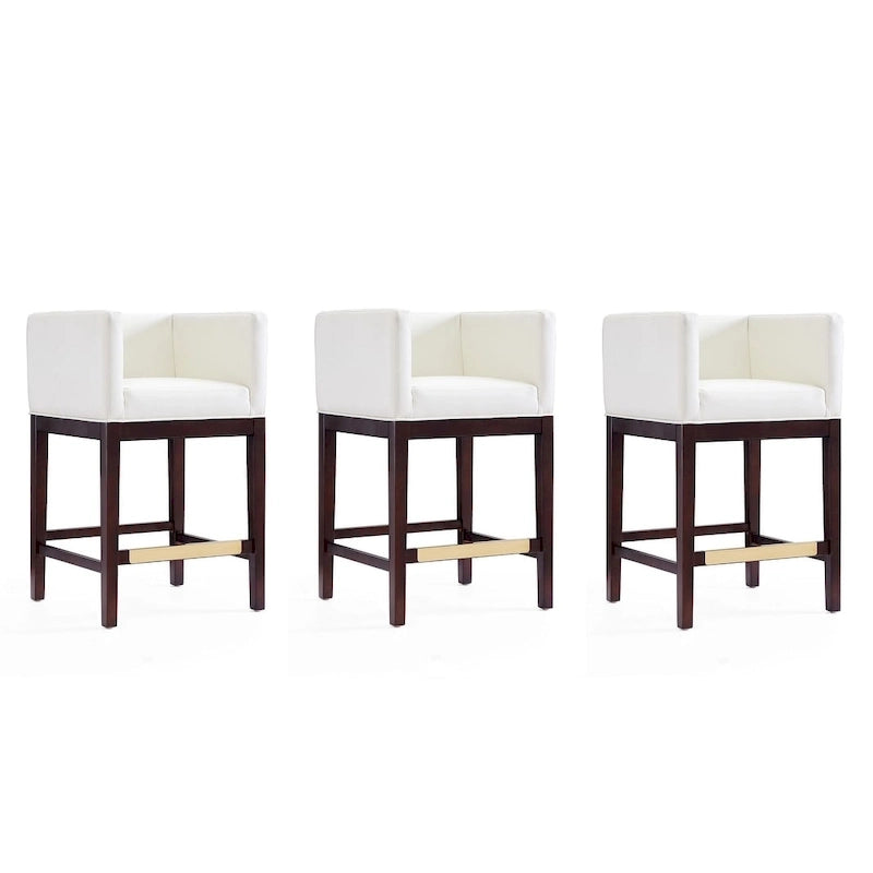 Tabourets de bar en noyer foncé (ensemble de 3 pièces)