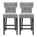 Tabourets de bar en tissu de 63,5 cm de hauteur de comptoir avec boutons touffetés, chaises d'îlot rembourrées, lot de 2