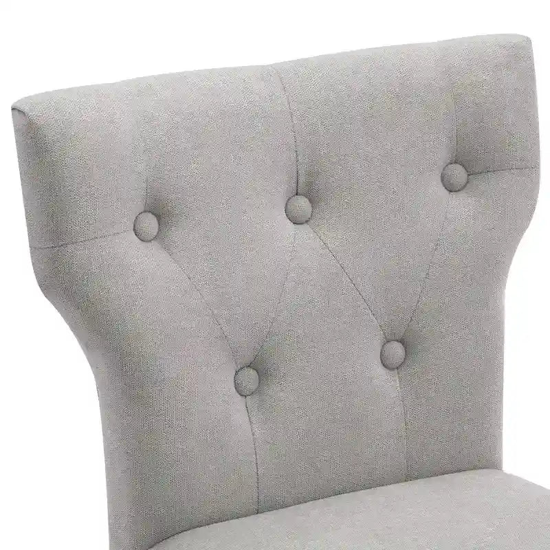 Tabourets de bar en tissu de 63,5 cm de hauteur de comptoir avec boutons touffetés, chaises d'îlot rembourrées, lot de 2