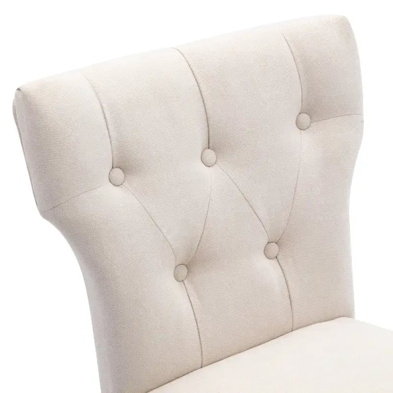 Tabourets de bar en tissu de 63,5 cm de hauteur de comptoir avec boutons touffetés, chaises d'îlot rembourrées, lot de 2