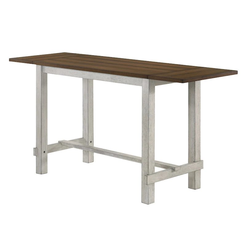 Table de bar en chêne de 71 pouces avec plateau rabattable.