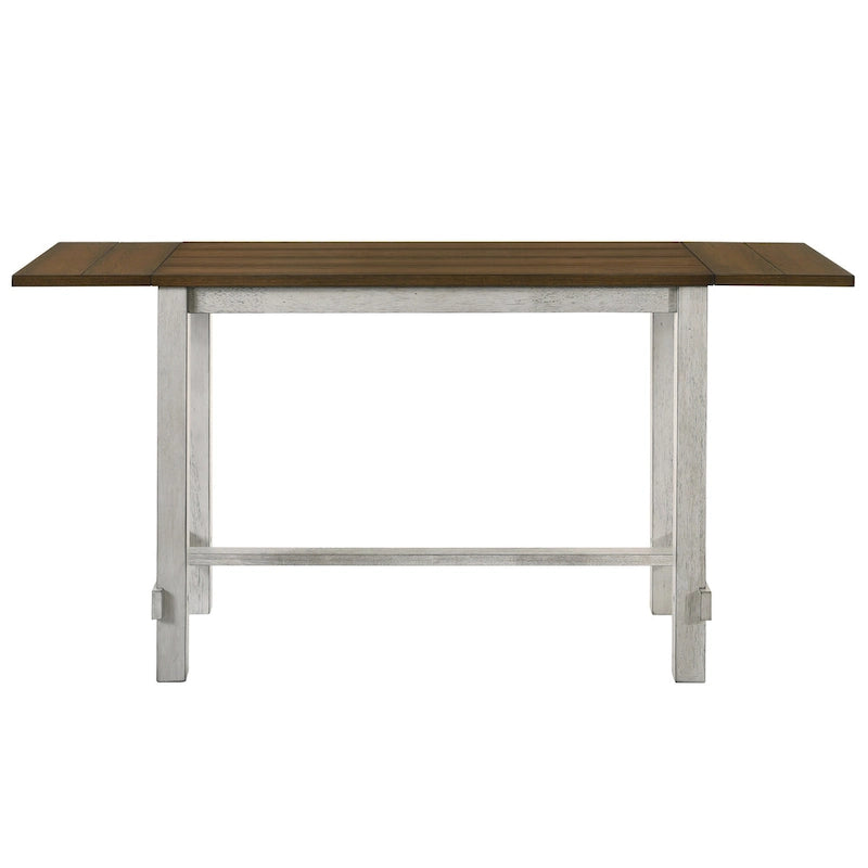 Table de bar en chêne de 71 pouces avec plateau rabattable.