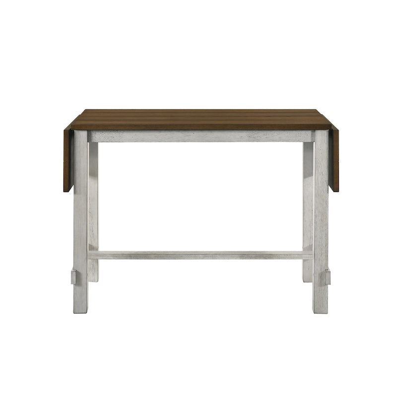 Table de bar en chêne de 71 pouces avec plateau rabattable.