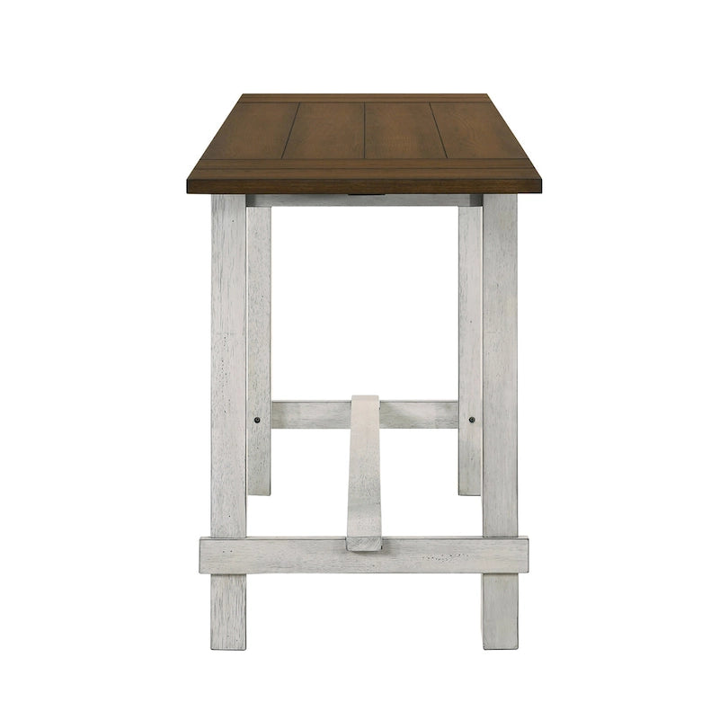 Table de bar en chêne de 71 pouces avec plateau rabattable.