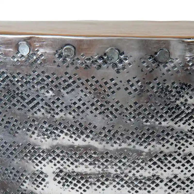 Tables d'appoint sablier en métal estampé et en bois