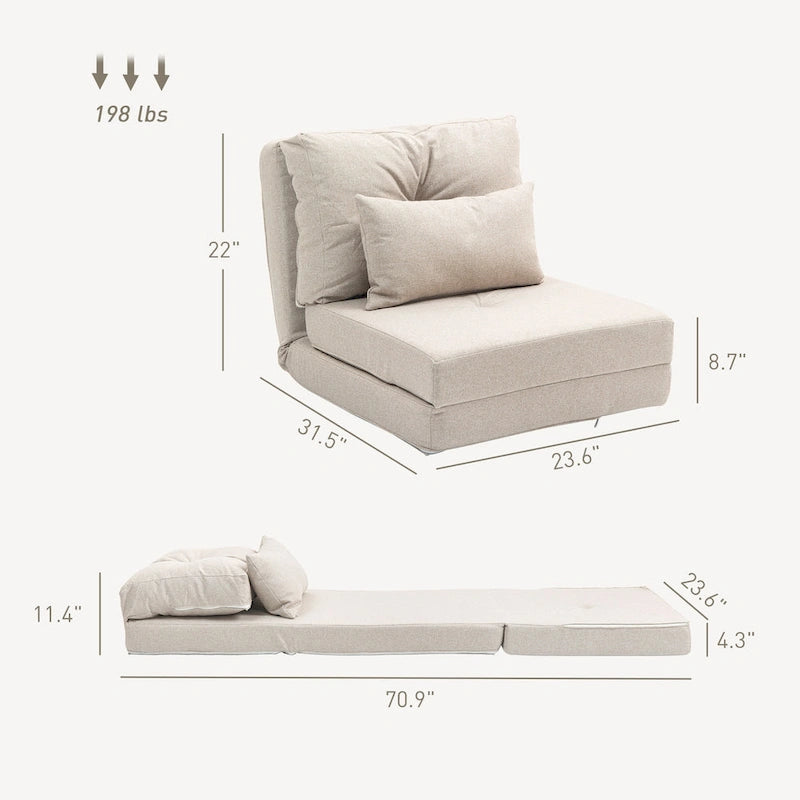 Chaise-longue convertible et pliable, canapé-lit de sol paresseux