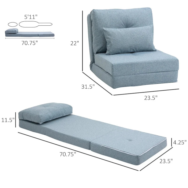 Chaise-longue convertible et pliable, canapé-lit de sol paresseux