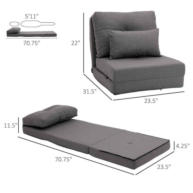 Chaise-longue convertible et pliable, canapé-lit de sol paresseux