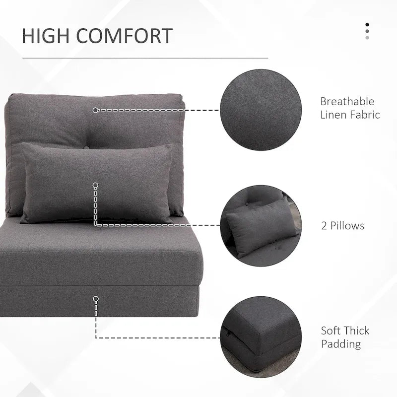 Chaise-longue convertible et pliable, canapé-lit de sol paresseux