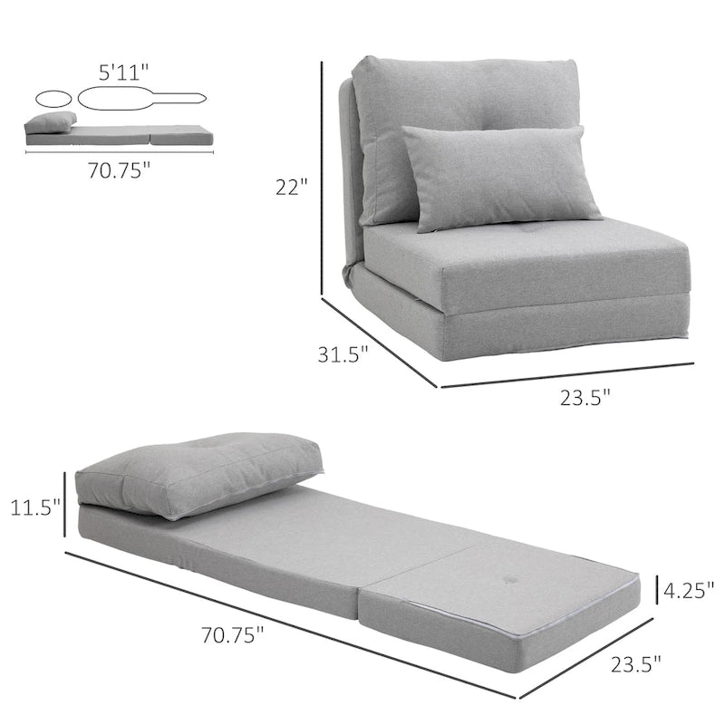 Chaise-longue convertible et pliable, canapé-lit de sol paresseux