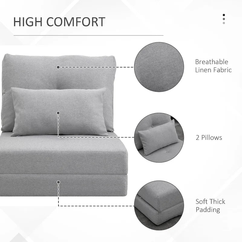 Chaise-longue convertible et pliable, canapé-lit de sol paresseux