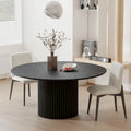 Table à manger ronde en bois massif 60 pour 6 personnes style nordique - 60*30