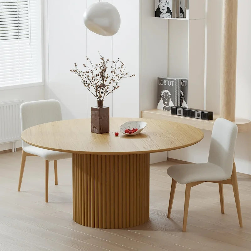 Solid Wood 60 Round Dining Table for 6 People Nordic style - 60*30