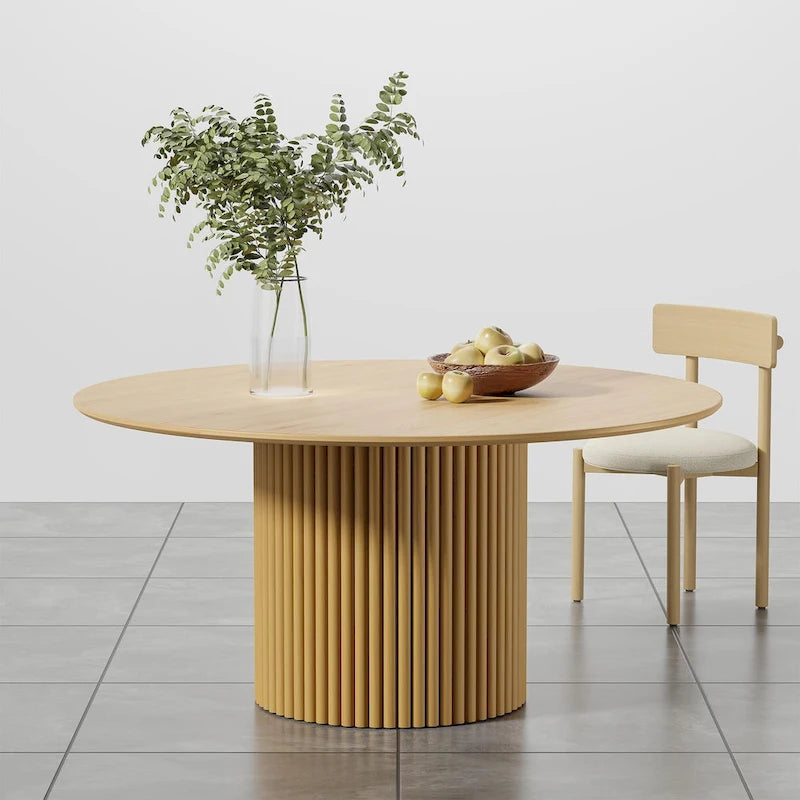 Solid Wood 60 Round Dining Table for 6 People Nordic style - 60*30