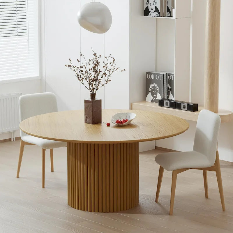 Solid Wood 60 Round Dining Table for 6 People Nordic style - 60*30