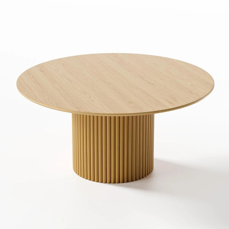 Table à manger ronde en bois massif 60 pour 6 personnes style nordique - 60*30