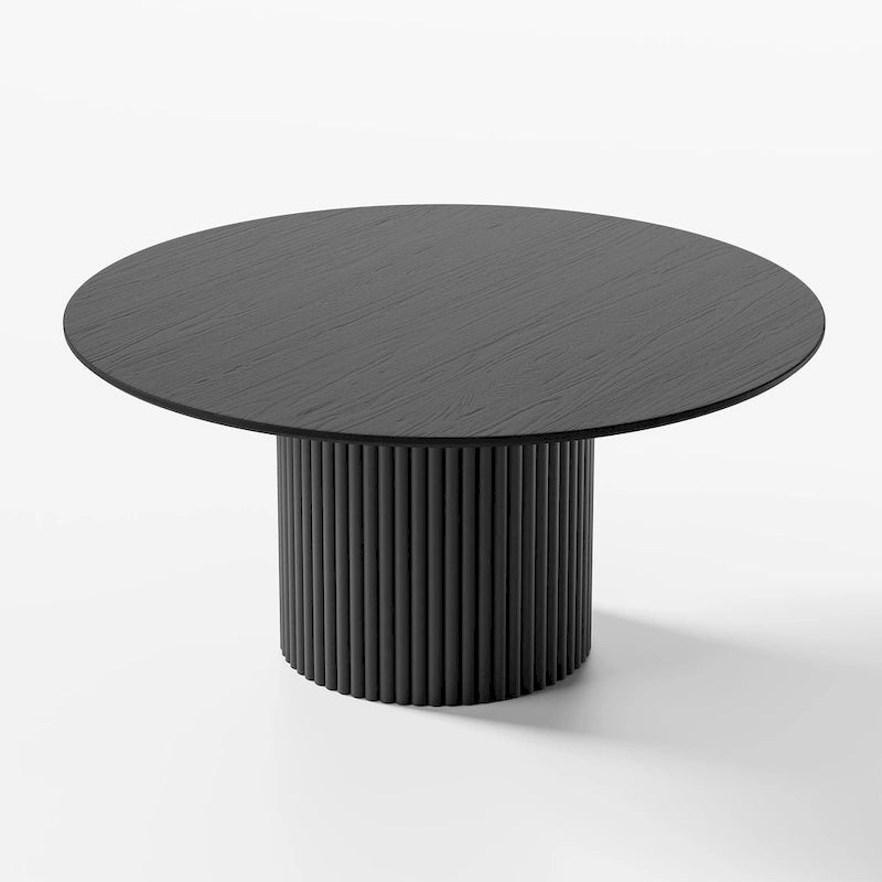 Table à manger ronde en bois massif 60 pour 6 personnes style nordique - 60*30