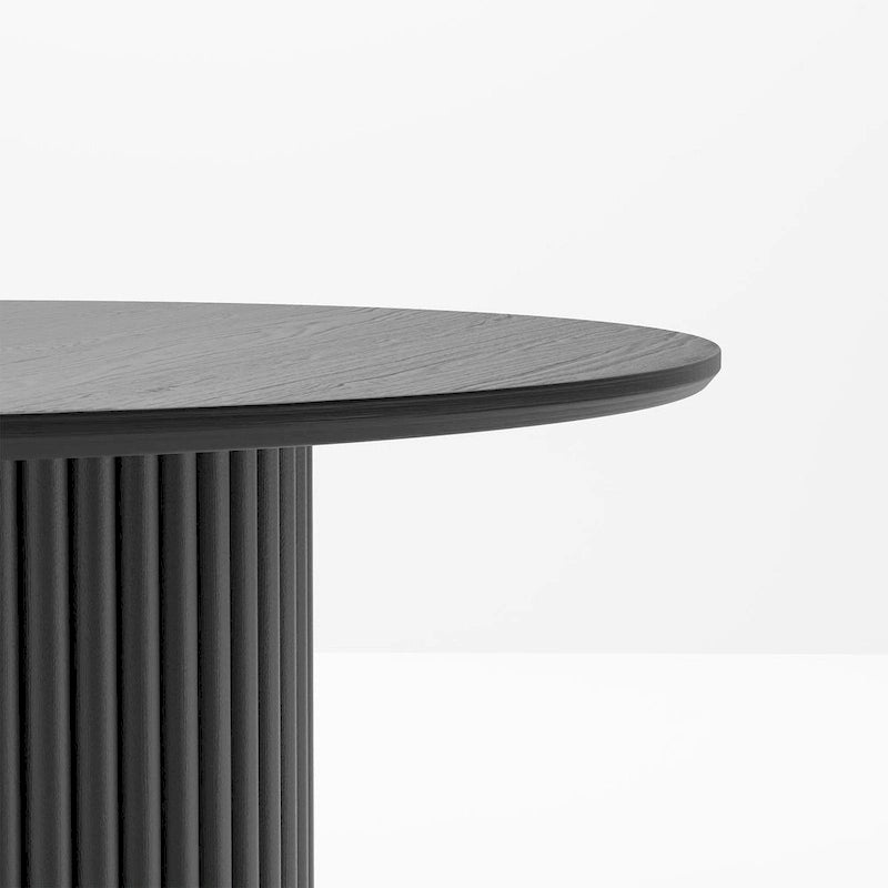 Table à manger ronde en bois massif 60 pour 6 personnes style nordique - 60*30