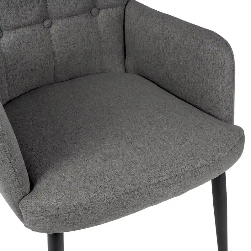 Fauteuil d'appoint à dossier haut, dossier capitonné et accoudoirs ailés