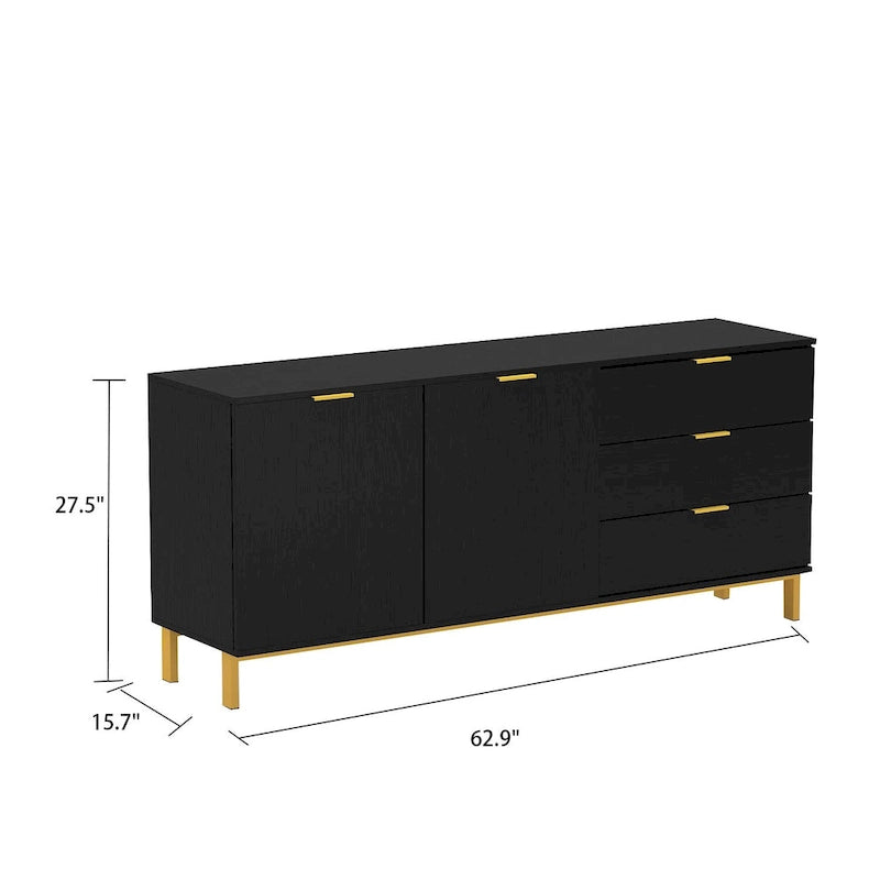 Armoire de rangement 2 portes, meuble TV 3 tiroirs, buffet.