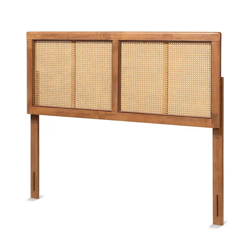 Tête de lit Gilbert Ash en bois de noyer et rotin synthétique