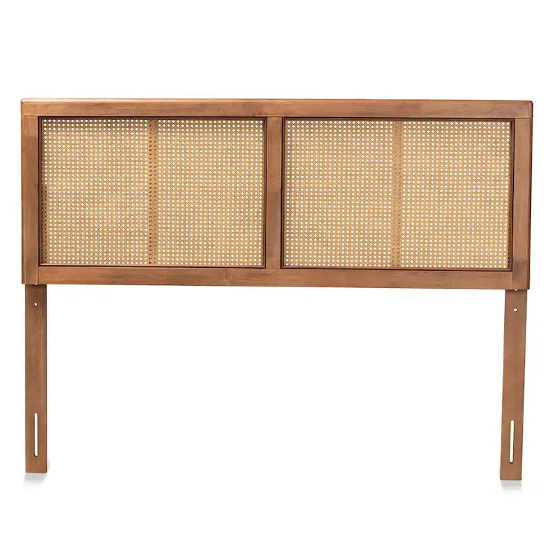 Tête de lit Gilbert Ash en bois de noyer et rotin synthétique