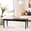 Banc en bois et cuir – 47Lx16Px18H