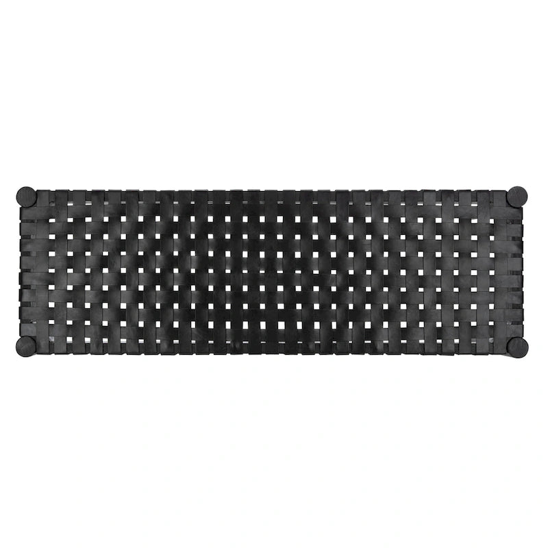 Banc en bois et cuir – 47Lx16Px18H