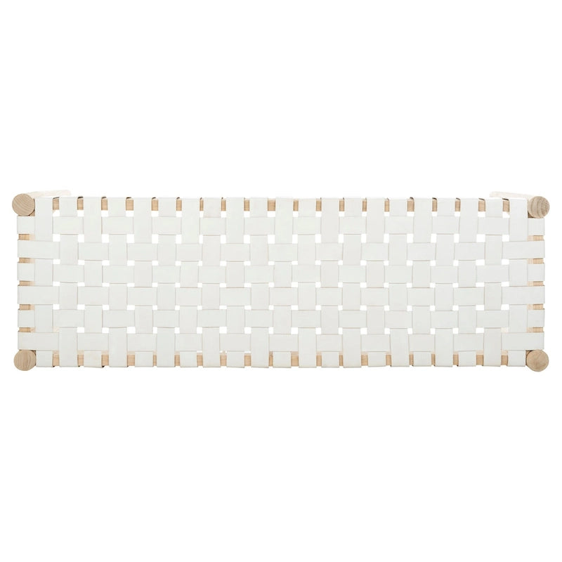 Banc en bois et cuir – 47Lx16Px18H