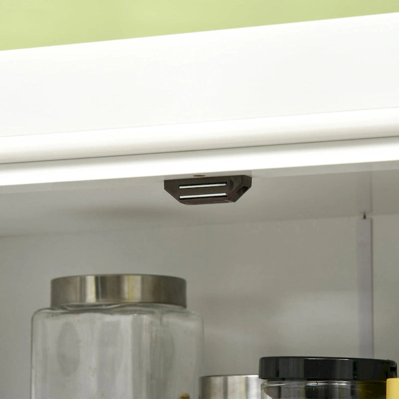 Armoire de cuisine indépendante de style ferme moderne à 4 portes, organisateur de rangement à 6 niveaux