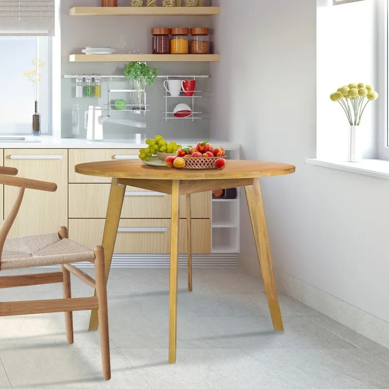 table ronde en bois massif