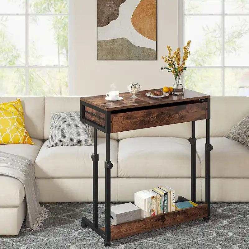 Bureau portable avec tiroirs, Support ordinateur portable réglable
