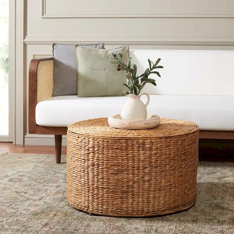 SAFAVIEH Shafika Wicker Storage Coffee Table - 28.5 x 28.5 x 17 - 29Wx29Dx17H