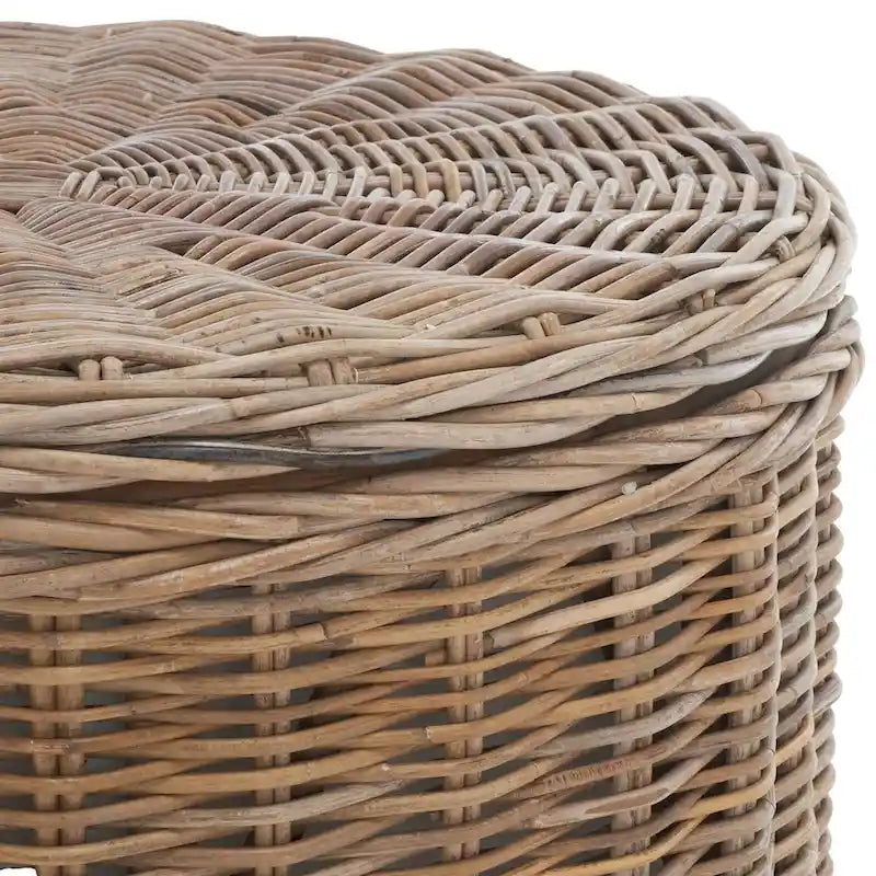 Table basse de rangement en osier - 28,5 x 28,5 x 17 - 29Lx29Px17H